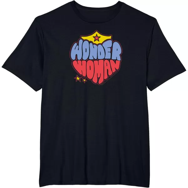 Amazon Essentials DC Comics Wonder Woman Heart Shaped Logo TShirtBlack