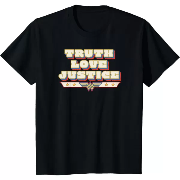 Amazon Essentials DC Comics Wonder Woman Truth Love Justice TShirtBlack