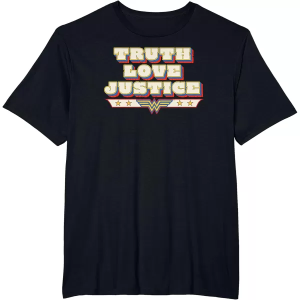 Amazon Essentials DC Comics Wonder Woman Truth Love Justice TShirtBlack