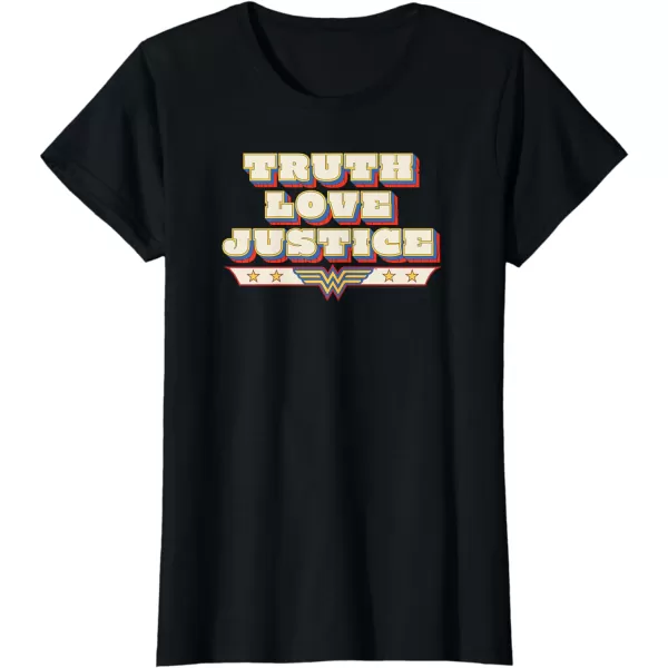 Amazon Essentials DC Comics Wonder Woman Truth Love Justice TShirtBlack