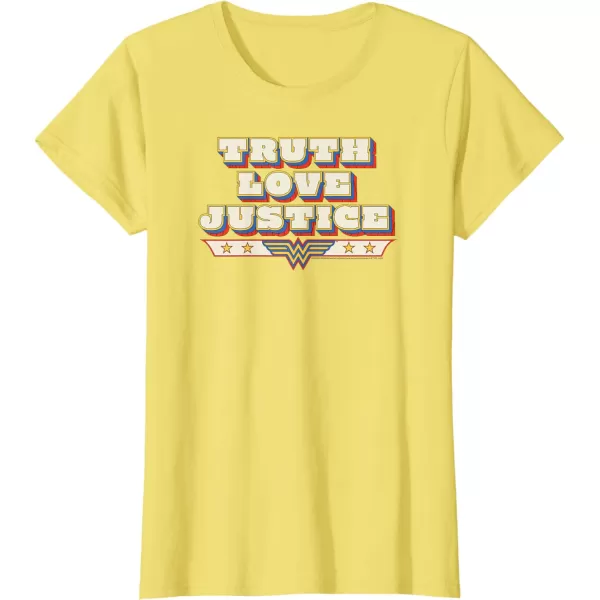 Amazon Essentials DC Comics Wonder Woman Truth Love Justice TShirtLemon Yellow