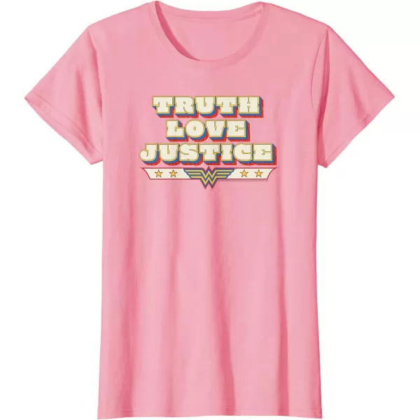 Amazon Essentials DC Comics Wonder Woman Truth Love Justice TShirtPink