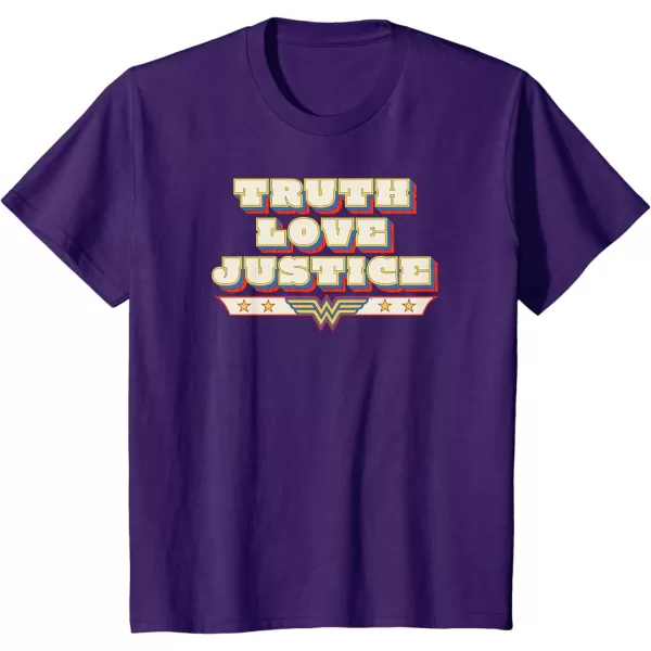 Amazon Essentials DC Comics Wonder Woman Truth Love Justice TShirtPurple