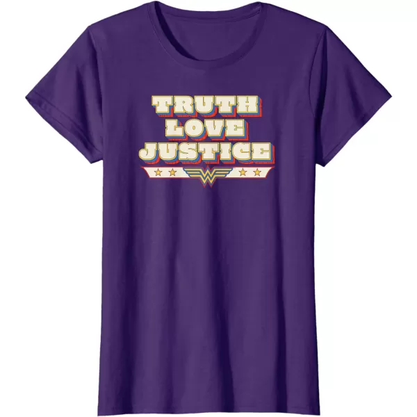 Amazon Essentials DC Comics Wonder Woman Truth Love Justice TShirtPurple