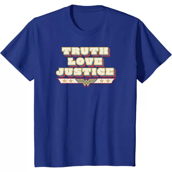 Amazon Essentials DC Comics Wonder Woman Truth Love Justice TShirtRoyal Blue