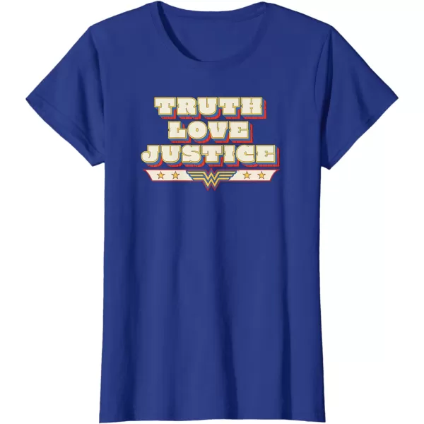 Amazon Essentials DC Comics Wonder Woman Truth Love Justice TShirtRoyal Blue