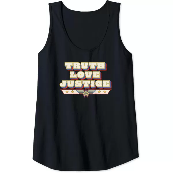 Amazon Essentials DC Comics Wonder Woman Truth Love Justice Tank TopBlack