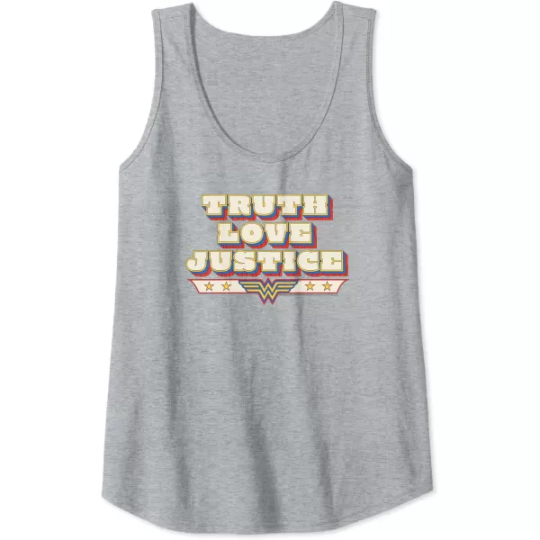 Amazon Essentials DC Comics Wonder Woman Truth Love Justice Tank TopHeather Grey