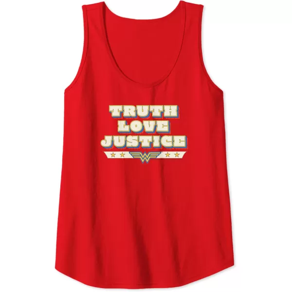 Amazon Essentials DC Comics Wonder Woman Truth Love Justice Tank TopRed