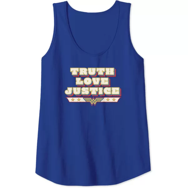 Amazon Essentials DC Comics Wonder Woman Truth Love Justice Tank TopRoyal Blue