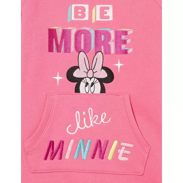 Amazon Essentials Disney  Marvel  Star Wars  Frozen  Princess Girls and Toddlers Fleece LongSleeve Hooded DressesPink Minnie Vibes