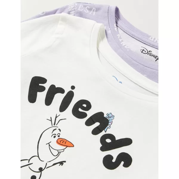 Amazon Essentials Disney  Marvel  Star Wars  Frozen  Princess Girls and Toddlers LongSleeve TShirts Pack of 2Frozen Friends