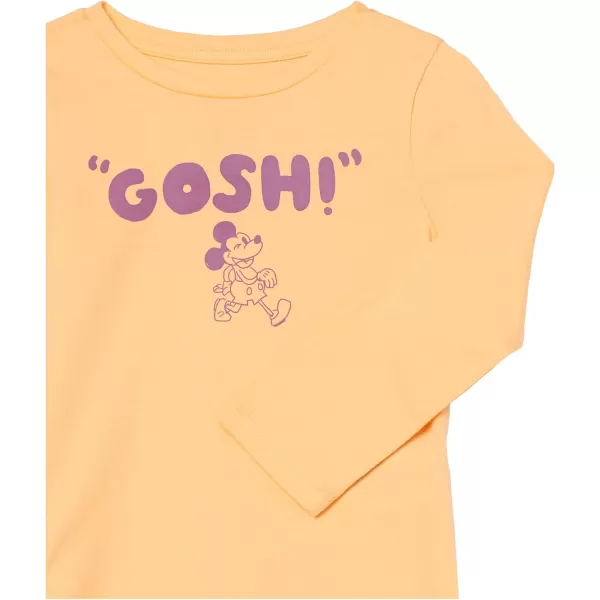 Amazon Essentials Disney  Marvel  Star Wars  Frozen  Princess Girls and Toddlers LongSleeve TShirts Pack of 2Mickey Gosh