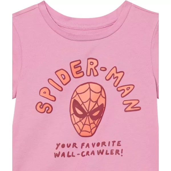 Amazon Essentials Disney  Marvel  Star Wars  Frozen  Princess Girls and Toddlers ShortSleeve Tunic TShirts Pack of 33pack Marvel Heroes
