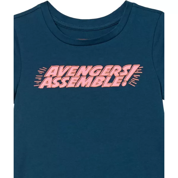 Amazon Essentials Disney  Marvel  Star Wars  Frozen  Princess Girls and Toddlers ShortSleeve Tunic TShirts Pack of 33pack Marvel Heroes