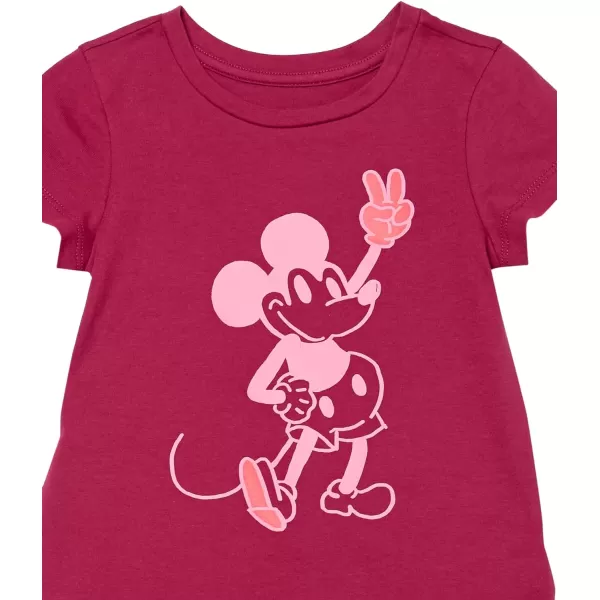 Amazon Essentials Disney  Marvel  Star Wars  Frozen  Princess Girls and Toddlers ShortSleeve Tunic TShirts Pack of 33pack Mickey Peace