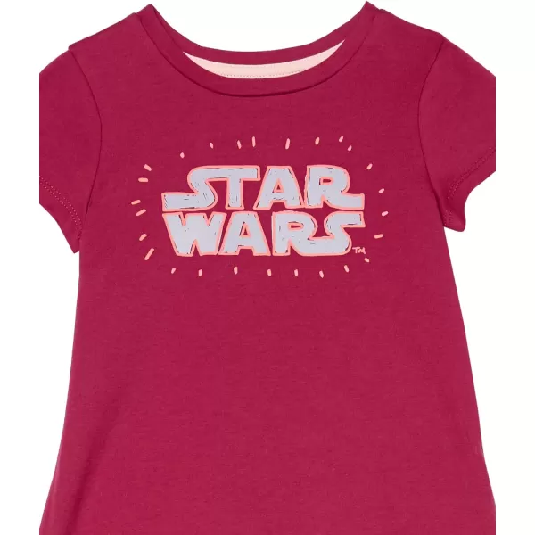 Amazon Essentials Disney  Marvel  Star Wars  Frozen  Princess Girls and Toddlers ShortSleeve Tunic TShirts Pack of 33pack Star Wars Leia Friends