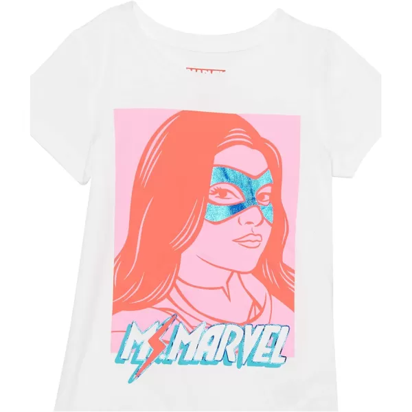 Amazon Essentials Disney  Marvel  Star Wars  Frozen  Princess Girls and Toddlers ShortSleeve Tunic TShirts Pack of 3Ms Marvel Embiggen