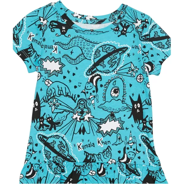 Amazon Essentials Disney  Marvel  Star Wars  Frozen  Princess Girls and Toddlers ShortSleeve Tunic TShirts Pack of 3Ms Marvel Embiggen