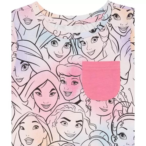 Amazon Essentials Disney  Marvel  Star Wars  Frozen  Princess Girls and Toddlers ShortSleeve Tunic TShirts Pack of 3PrincessScribble