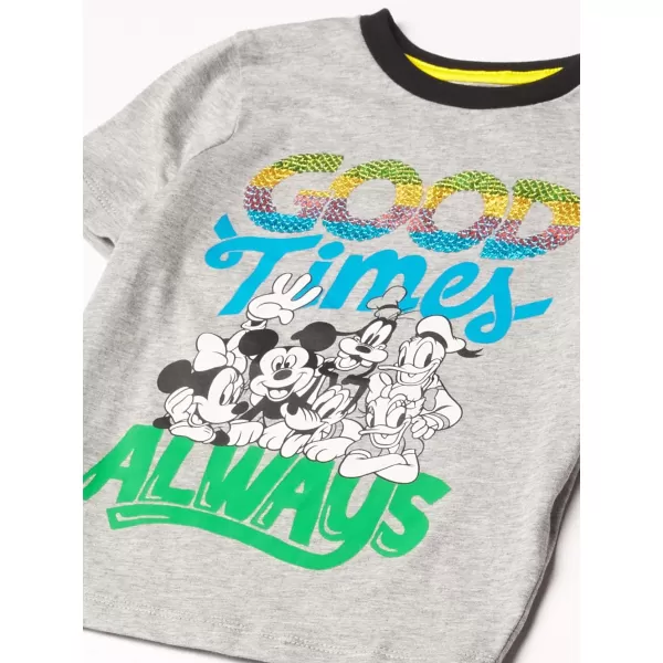 Amazon Essentials Disney  Marvel  Star Wars  Frozen Boys and Toddlers ShortSleeve TShirts Previously Spotted Zebra3 BlackGreyWhite Mickey and Friends