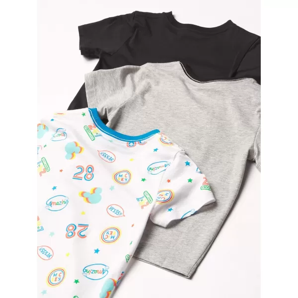 Amazon Essentials Disney  Marvel  Star Wars  Frozen Boys and Toddlers ShortSleeve TShirts Previously Spotted Zebra3 BlackGreyWhite Mickey and Friends