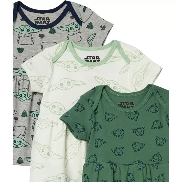 Amazon Essentials Disney  Marvel  Star Wars  Princess Babies Toddlers and Girls Dresses Pack of 3Star Wars the Child