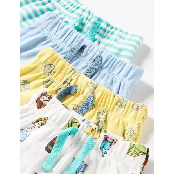 Amazon Essentials Disney  Marvel  Star Wars  Princess Baby Girls Pants Pack of 4BlueMint Green StripeWhiteYellow Princess Wish