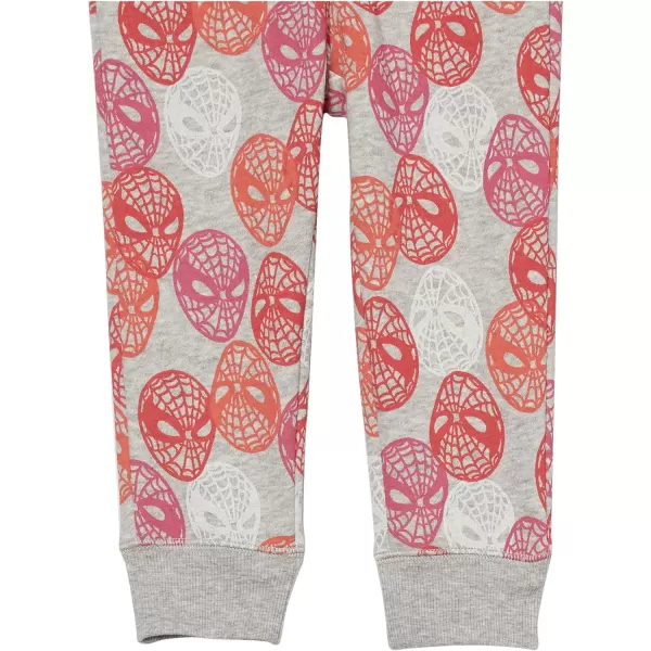 Amazon Essentials Disney  Marvel  Star Wars  Princess Girls and Toddlers Fleece Jogger Sweatpants Pack of 2Marvel LogoSpiderman