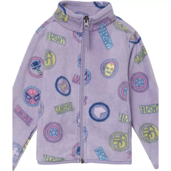 Amazon Essentials Disney  Marvel  Star Wars  Princess Girls and Toddlers Polar Fleece FullZip Mock JacketsMarvel Logo Icon Print