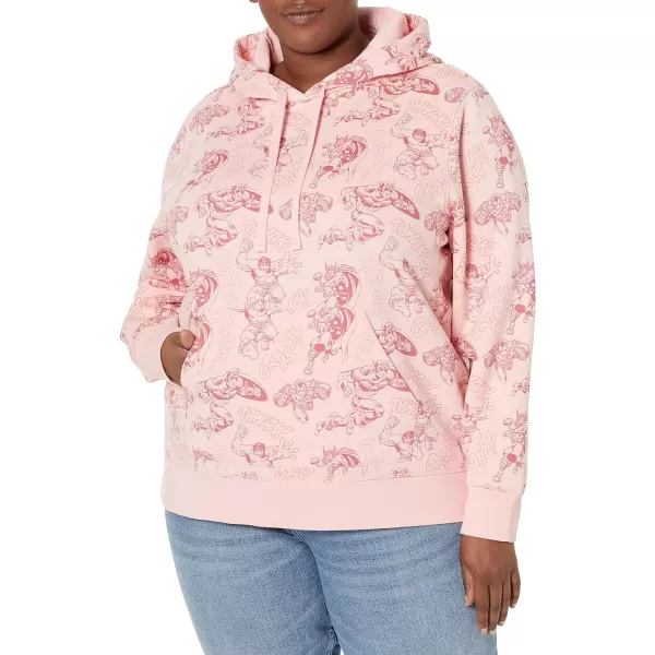 Amazon Essentials Disney  Marvel  Star Wars  Princess Womens Fleece Pullover Hoodie Sweatshirts Available in Plus SizePink Marvel Avengers