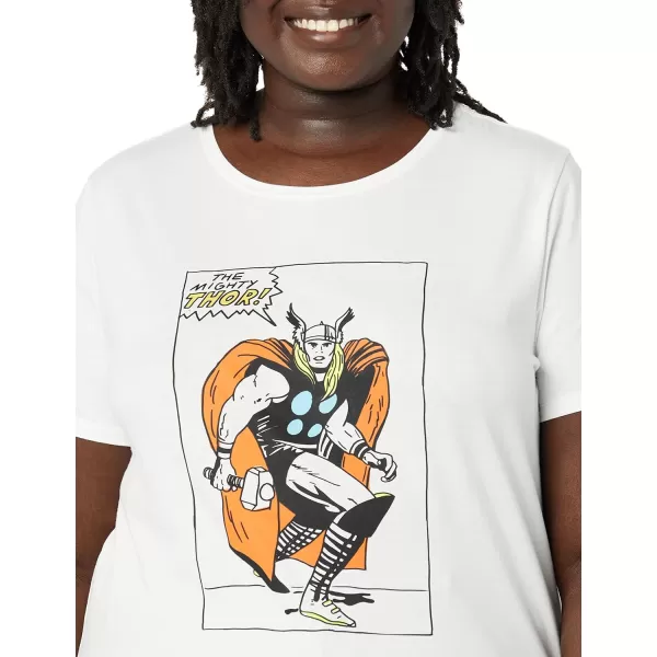 Amazon Essentials Disney  Marvel  Star Wars  Princess Womens ShortSleeve CrewNeck TShirts Pack of 2Marvel Thorcomics