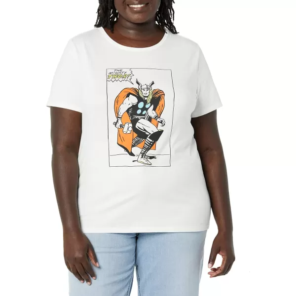 Amazon Essentials Disney  Marvel  Star Wars  Princess Womens ShortSleeve CrewNeck TShirts Pack of 2Marvel Thorcomics