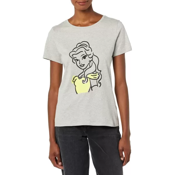 Amazon Essentials Disney  Marvel  Star Wars  Princess Womens ShortSleeve CrewNeck TShirts Pack of 2Princess Belle