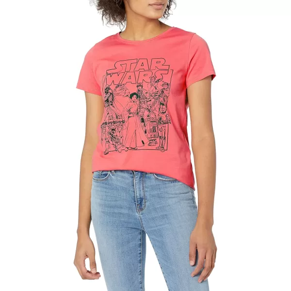 Amazon Essentials Disney  Marvel  Star Wars  Princess Womens ShortSleeve CrewNeck TShirts Pack of 2Star Wars Force