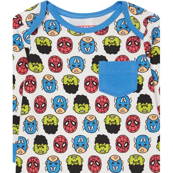 Amazon Essentials Disney  Marvel  Star Wars Baby Boys Cotton Coveralls Pack of 3Marvel Friends