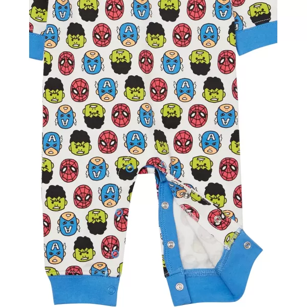 Amazon Essentials Disney  Marvel  Star Wars Baby Boys Cotton Coveralls Pack of 3Marvel Friends