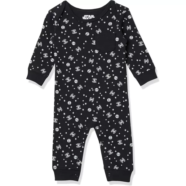 Amazon Essentials Disney  Marvel  Star Wars Baby Boys Cotton Coveralls Pack of 3Star Wars Tiny Trooper