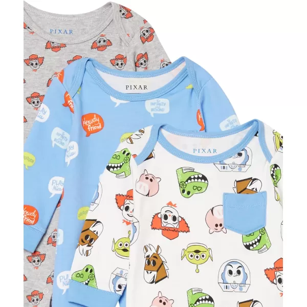 Amazon Essentials Disney  Marvel  Star Wars Baby Boys Cotton Coveralls Pack of 3Toy Story Play Nice