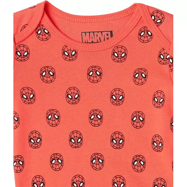 Amazon Essentials Disney  Marvel  Star Wars Baby Boys LongSleeve Bodysuits Pack of 5Marvel Friends