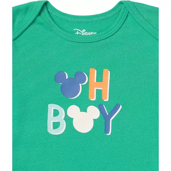 Amazon Essentials Disney  Marvel  Star Wars Baby Boys LongSleeve Bodysuits Pack of 5Mickey Oh Boy