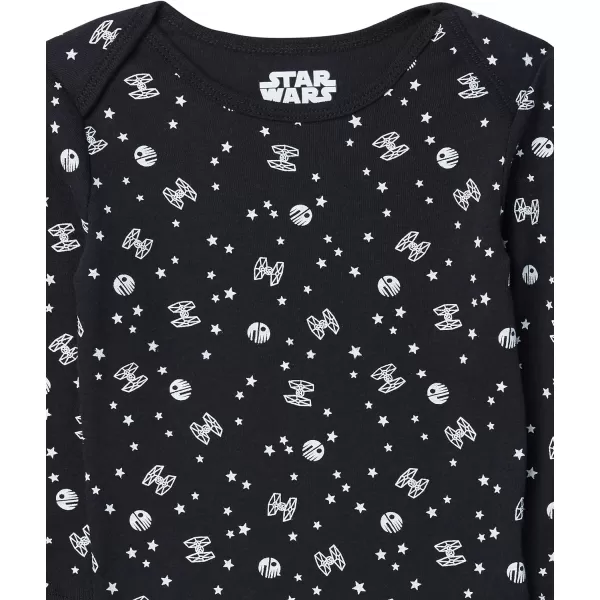 Amazon Essentials Disney  Marvel  Star Wars Baby Boys LongSleeve Bodysuits Pack of 5Star Wars Tiny Trooper