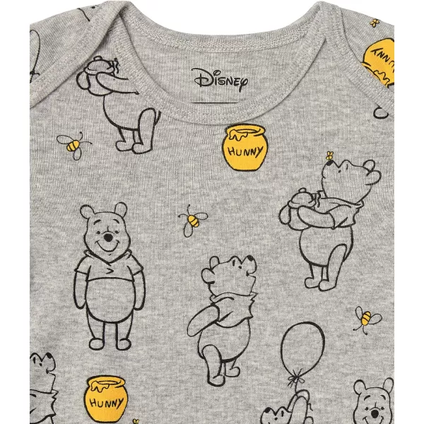 Amazon Essentials Disney  Marvel  Star Wars Baby Boys LongSleeve Bodysuits Pack of 5Winnie the Pooh Oh Bother