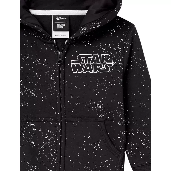 Amazon Essentials Disney  Marvel  Star Wars Boys and Toddlers Fleece ZipUp Hoodie Sweatshirts Previously Spotted ZebraBlack Star WarsSpace