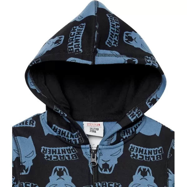 Amazon Essentials Disney  Marvel  Star Wars Boys and Toddlers Fleece ZipUp Hoodie Sweatshirts Previously Spotted ZebraMarvel Black Panther