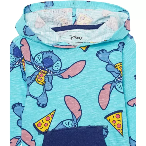 Amazon Essentials Disney  Marvel  Star Wars Boys and Toddlers Lightweight Hooded LongSleeve TShirts Pack of 2Stitch Treats