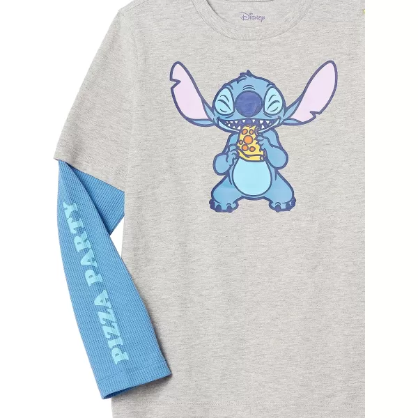 Amazon Essentials Disney  Marvel  Star Wars Boys and Toddlers LongSleeve 2in1 TShirts Pack of 2Disney Stitch