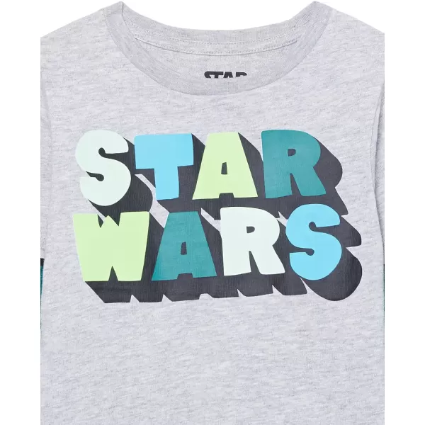 Amazon Essentials Disney  Marvel  Star Wars Boys and Toddlers LongSleeve 2in1 TShirts Pack of 2Star Wars Logocamo