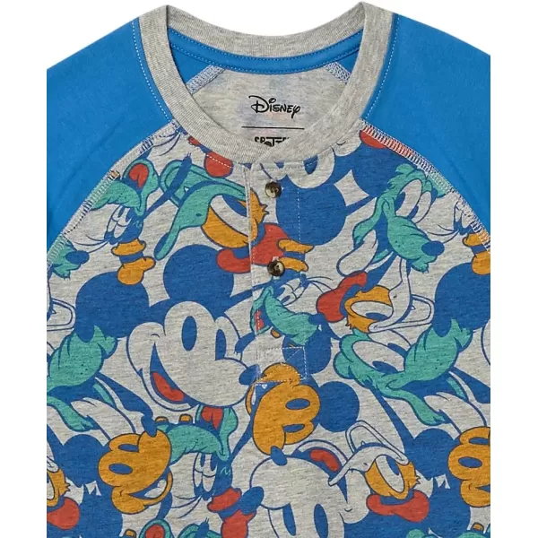 Amazon Essentials Disney  Marvel  Star Wars Boys and Toddlers LongSleeve Henley TShirts Pack of 2Mickey Jumble