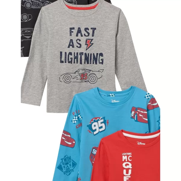 Amazon Essentials Disney  Marvel  Star Wars Boys and Toddlers LongSleeve TShirts Previously Spotted Zebra Pack of 4Cars